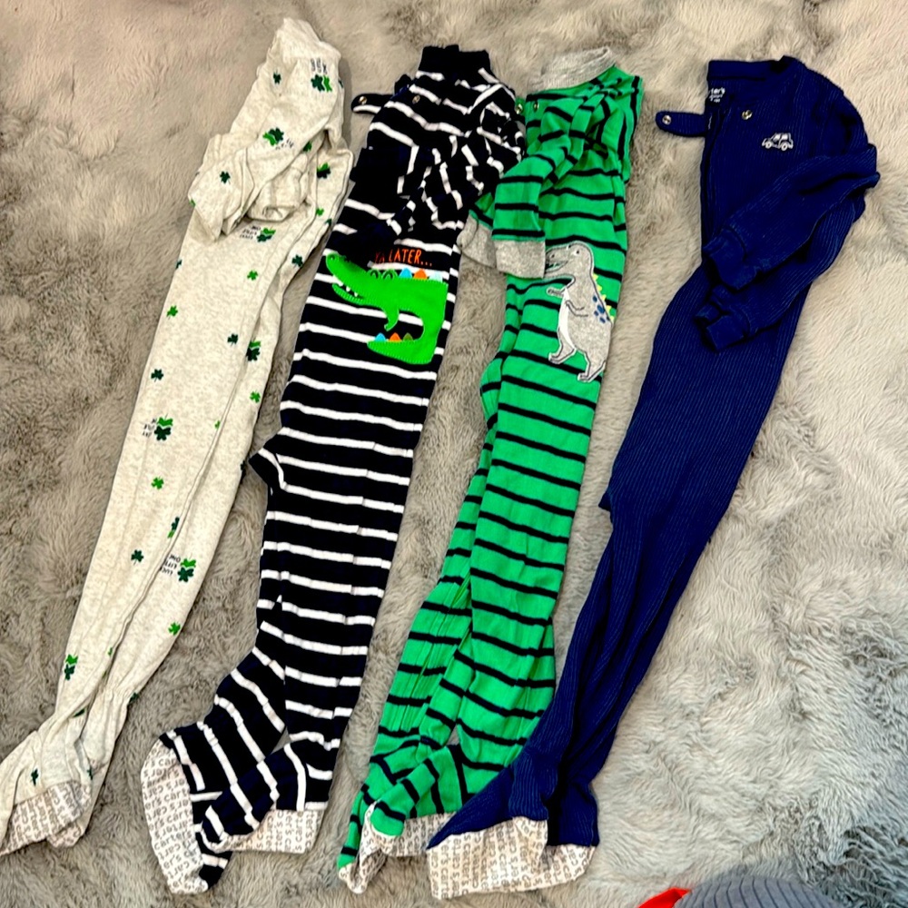 Lot of 4 Carter’s boy pajamas 100% cotton